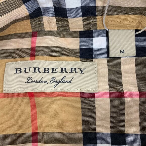 CM0438 Burberry Beige Nova Check Long Sleeve Button-Up Shirt - Picture 5 of 7